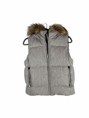 Gap Outdoor Edition Faux Fur Hooded Puffer Vest Gray Size S